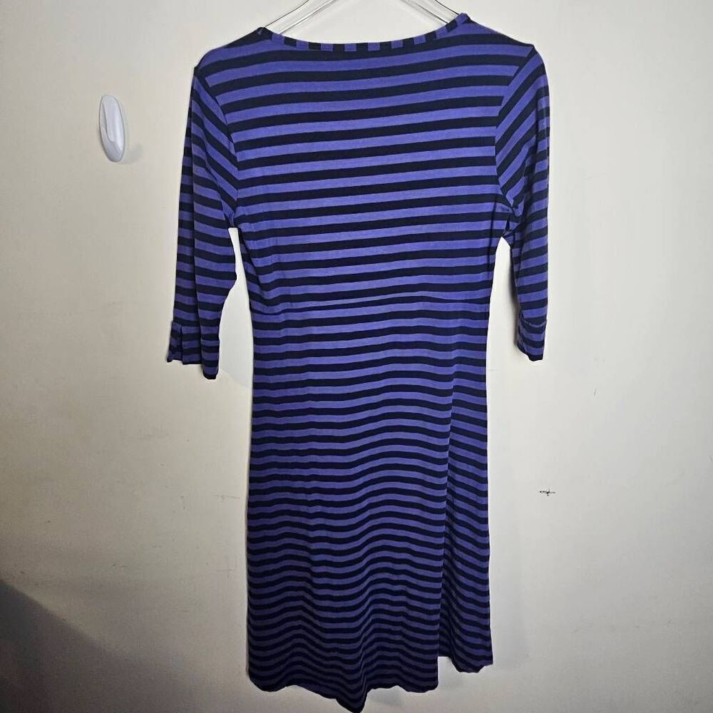 Horny Toad Keyboard Dress Black & Purple Stripe Small